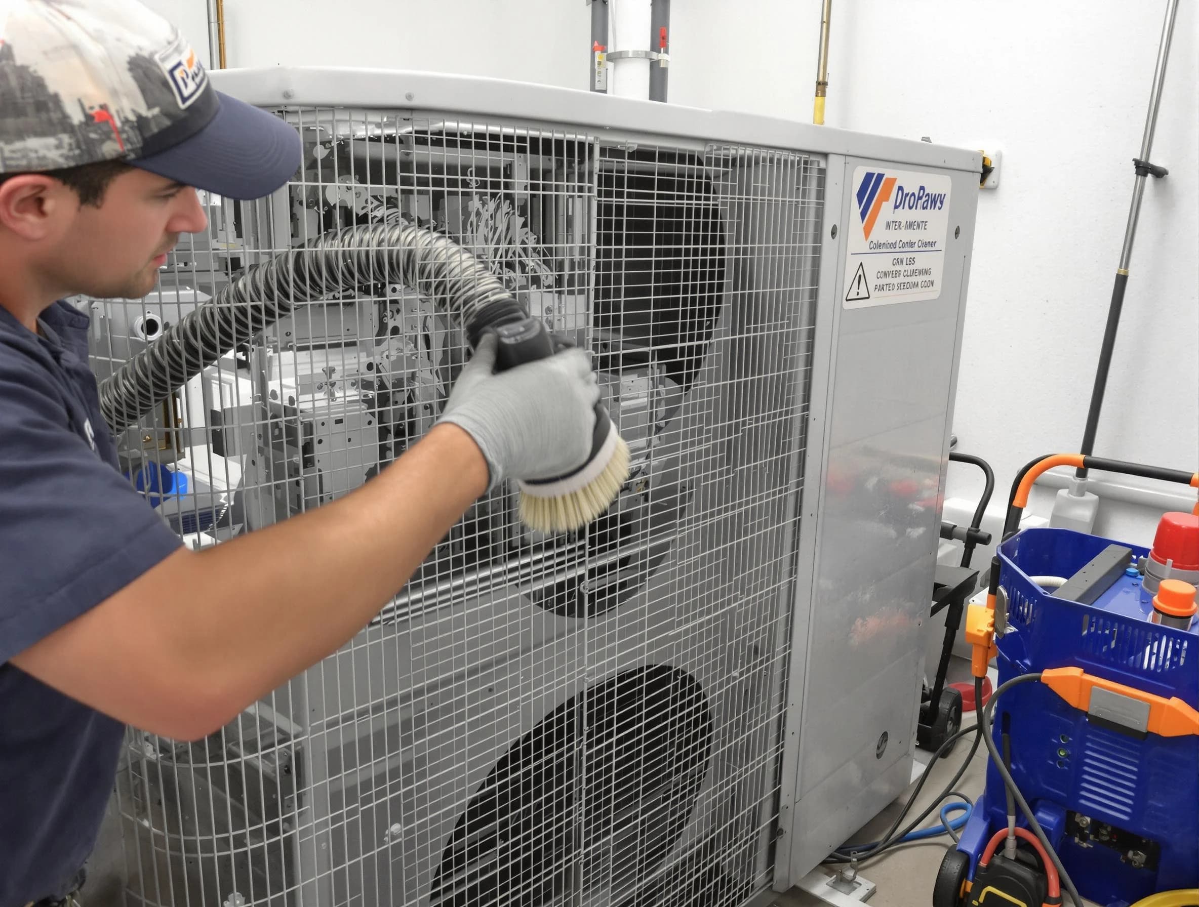 Choctaw Air Duct Cleaning specialist performing precision AC coil cleaning for improved system performance in Choctaw