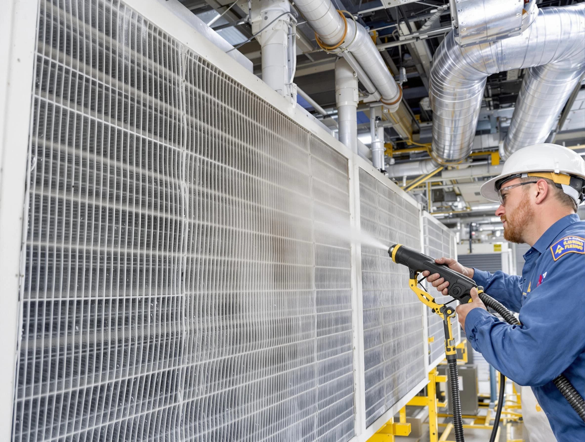 Professional commercial coil cleaning by Choctaw Air Duct Cleaning in Choctaw