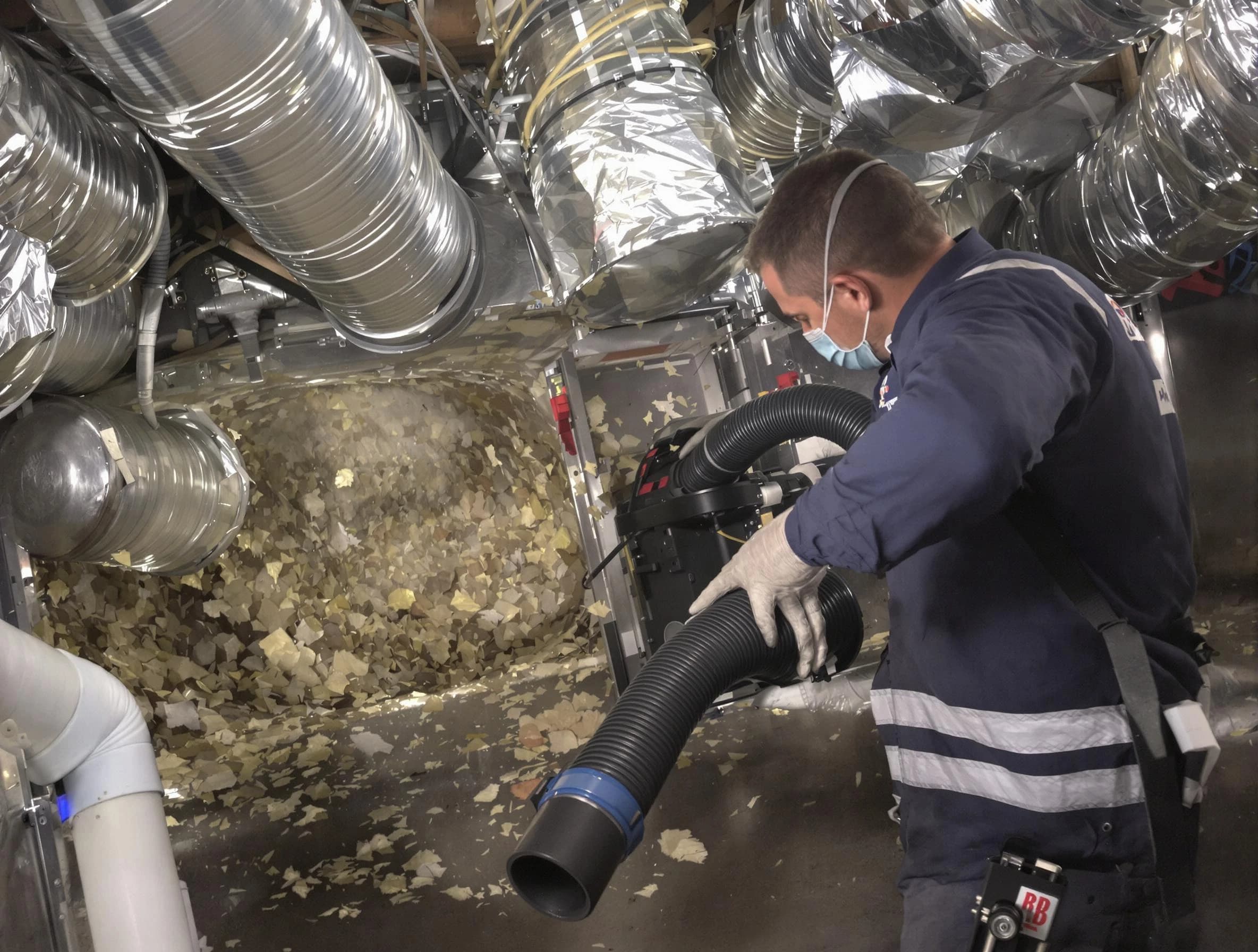 Choctaw Air Duct Cleaning specialist operating negative pressure cleaning equipment for thorough duct maintenance in Choctaw