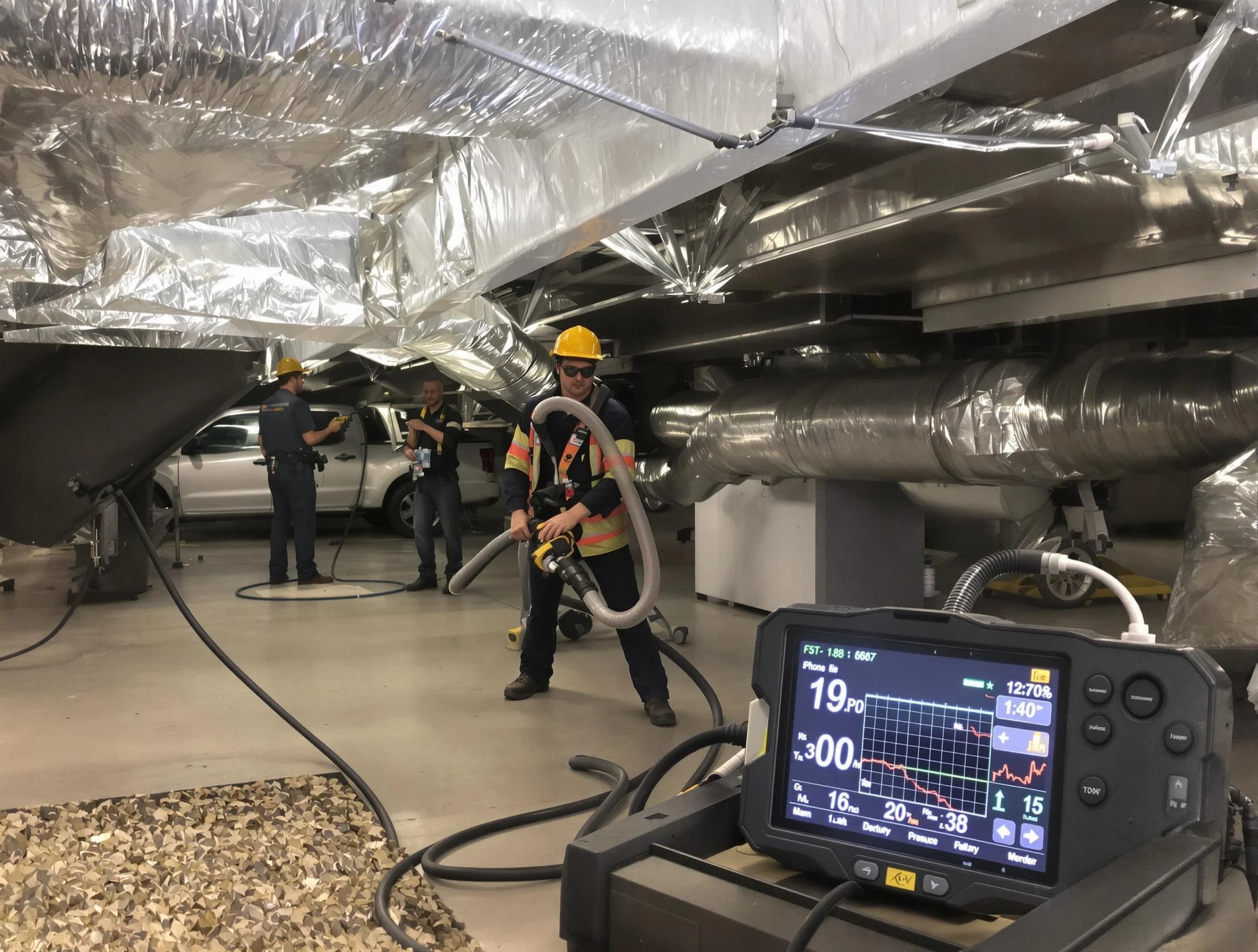Professional negative pressure duct cleaning by Choctaw Air Duct Cleaning in Choctaw