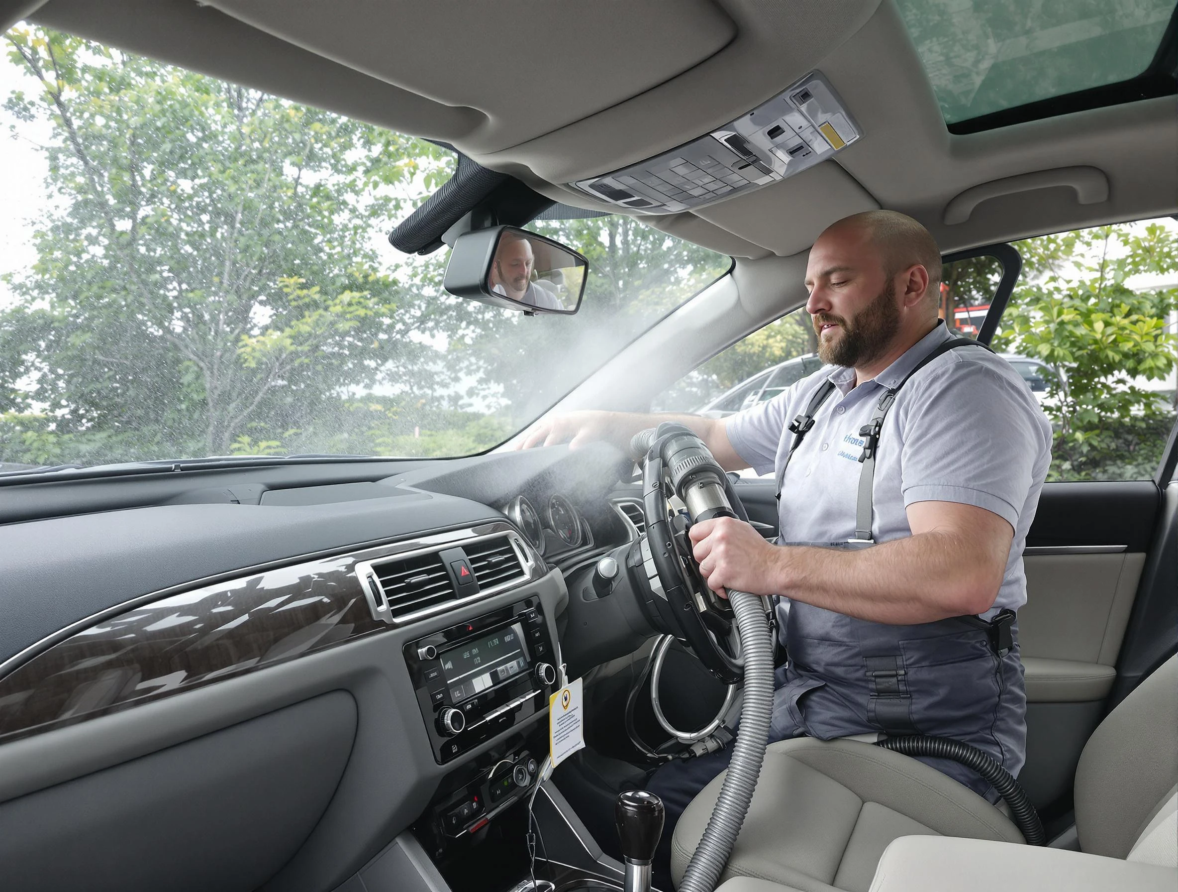 Choctaw Air Duct Cleaning specialist performing professional car duct cleaning in Choctaw