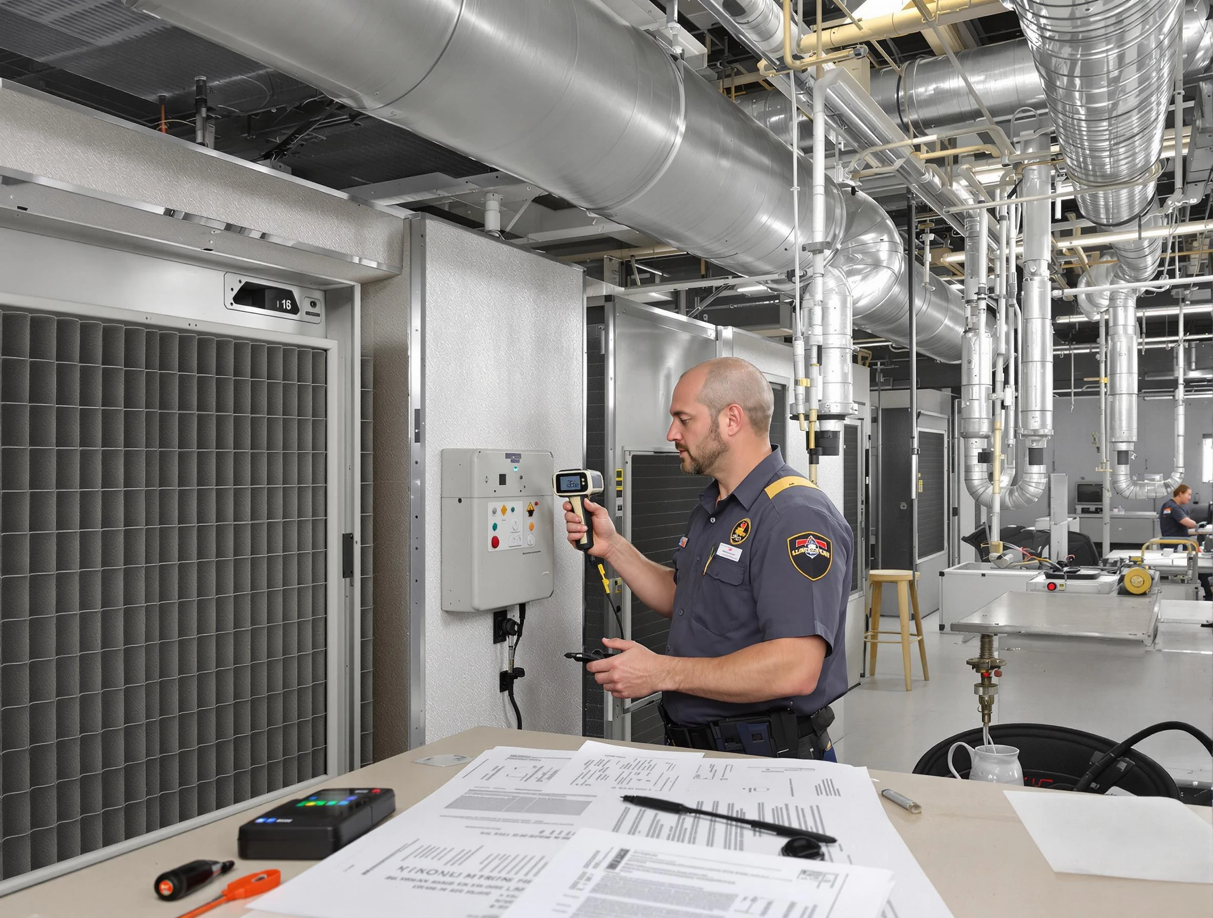 Professional filter system inspection by Choctaw Air Duct Cleaning in Choctaw